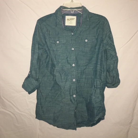 Green button up shirt