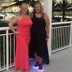 Black high low dress. Great for special occasions.