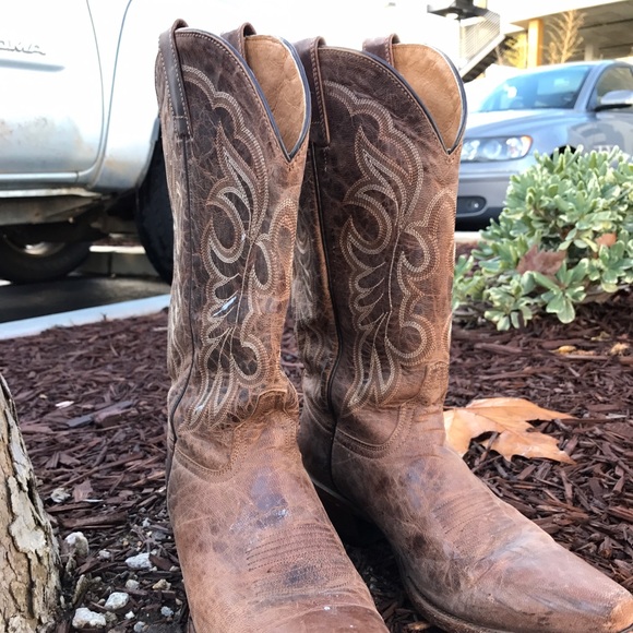 Leather cowboy boots.