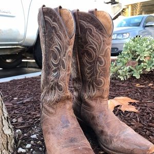 Leather cowboy boots.