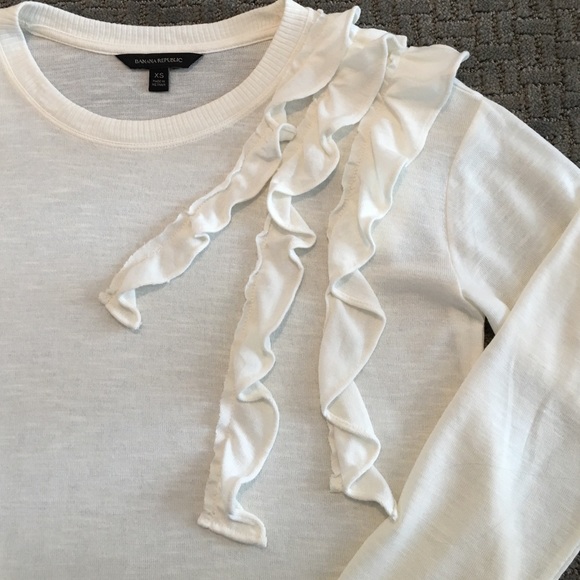 NWOT Banana Republic Sweater with Ruffles - Picture 2 of 3