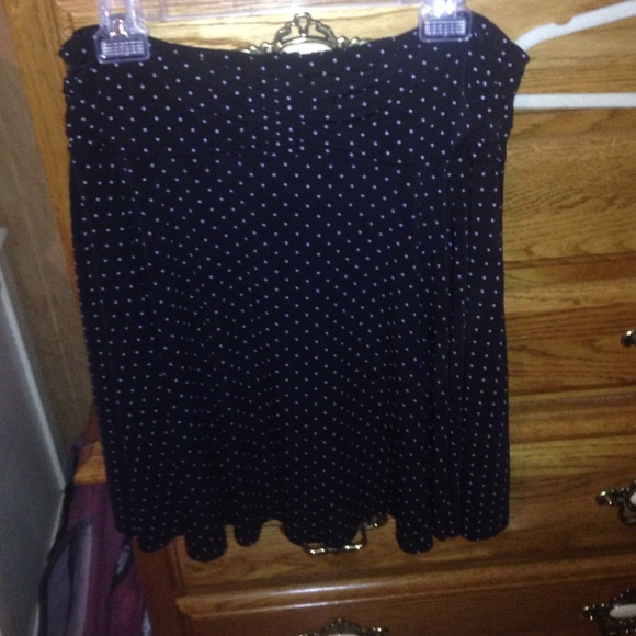 Women's black skirt with polka dots