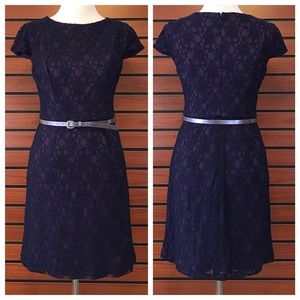 Navy and Purple Lace Dress