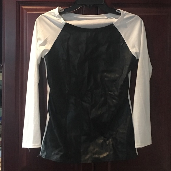 Black and white long sleeve shirt