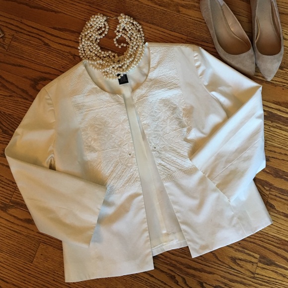 BCBG white jacket