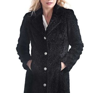 Donna Saylor Fabulous Furs Faux Persian Lamb Coat