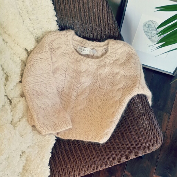Vintage  Sweaters - Vintage Peach Pink Cropped Sweater