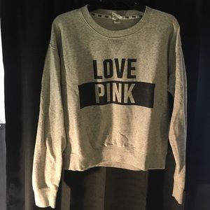 VS Pink gray crew neck sweater