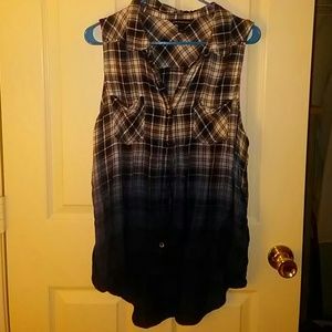 Rock&Republic Ombre plaid tank top