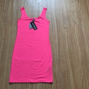 Hot pink bodycon mini dress