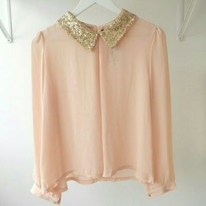 Sequin Collar Blouse