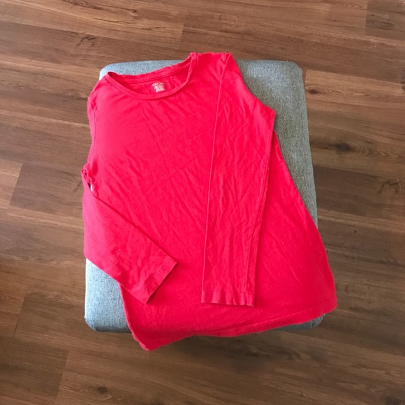 A red long sleeve tee