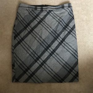 The Limited Gray and Black Wool Pencil Skirt