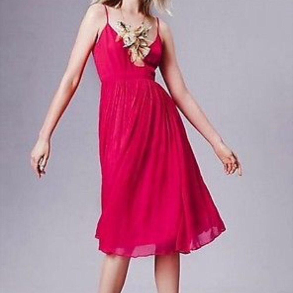 Anthropologie red cocktail dress