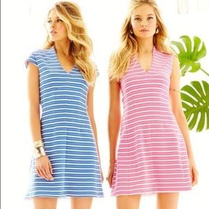Lilly Pulitzer bree dress bay blue ottoman stripe