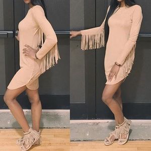 Suede fringe dress