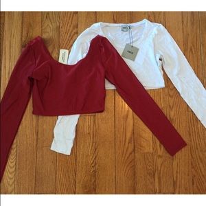 F21 and ASOS Red and White Crop Top Set/Pair
