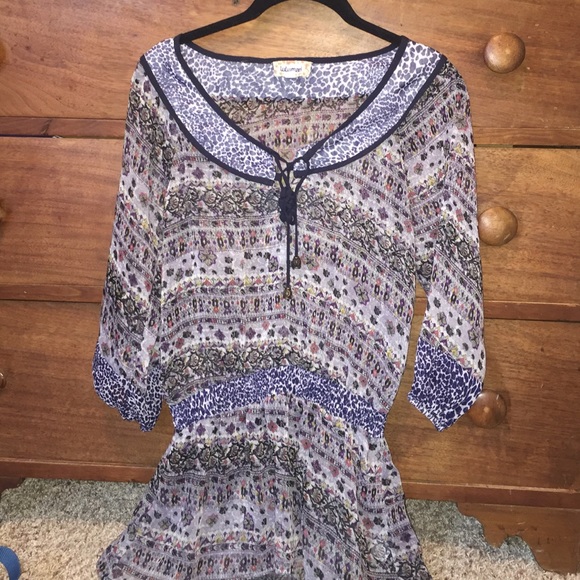 sheer, patterned blouse