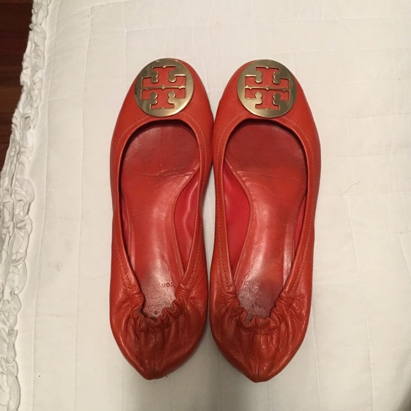 Orange Tory burch flats