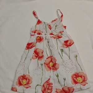 White and Peach Flower Toddler Dress