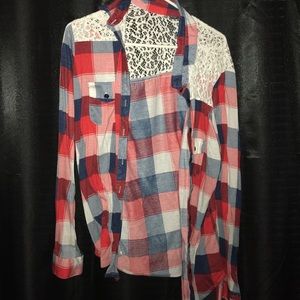 Women's lace back flannel
