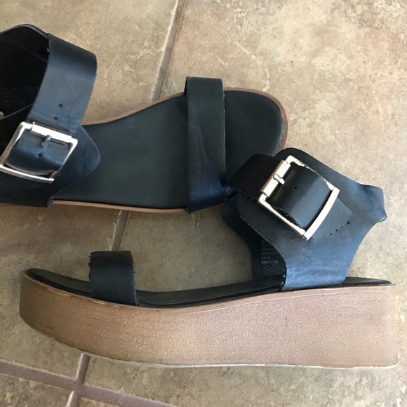 Platformed ankle buckled festival sandals