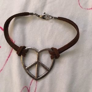 Cute Heart peace sign bracelet