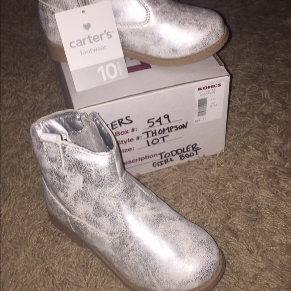 Carters silver girls boots