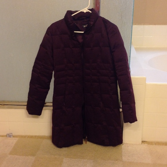 Long burgundy snow jacket