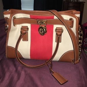 Michael Kors Medium Mono Stripe Hamilton Bag