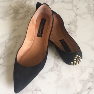 Steve Madden Suede studded black flats