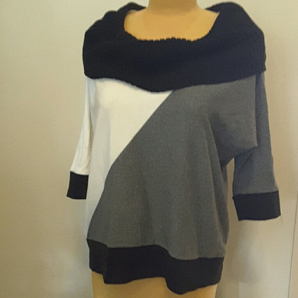 Cowl neck sweater.