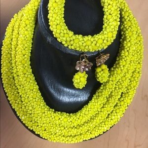 African handmade crystals beads jewelry necklace