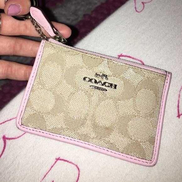 Pink coach mini wallet