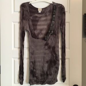 Buckle Daytrip Brown Floral Embellished Top sz: S