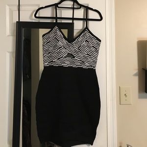 Black and White Bebe Bandage dress