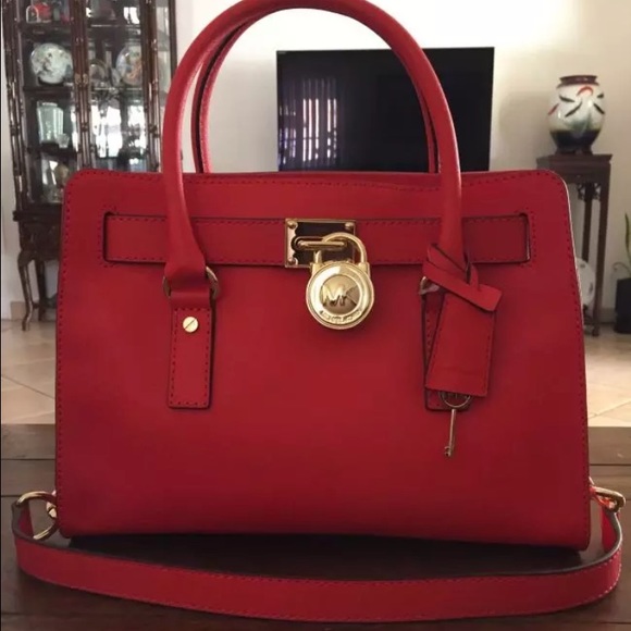 MK Michael Kors Hamilton Satchel Medium (mandarin) - Picture 1 of 4