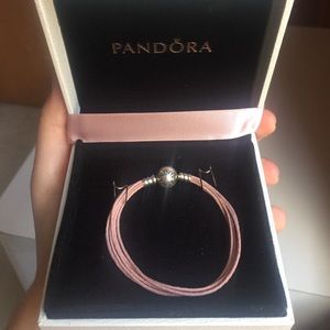 Pink Pandora chord bracelet