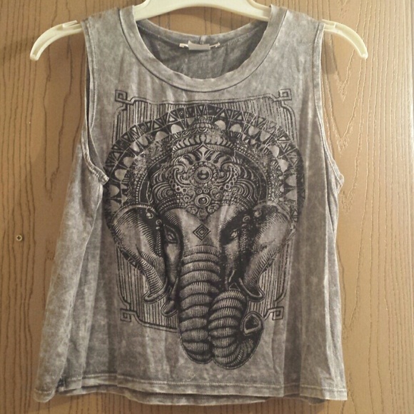 Elephant crop top tank top