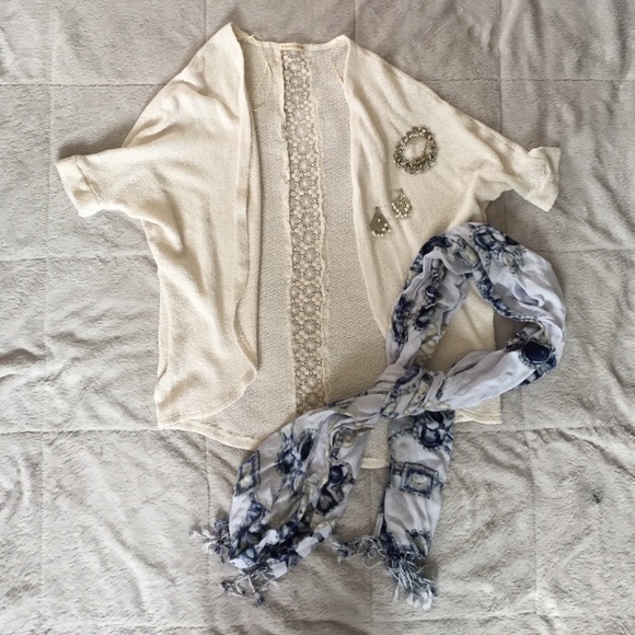 Neutral Knitted Open Front Cardigan