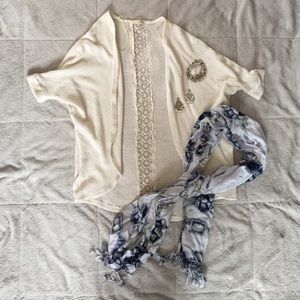 Neutral Knitted Open Front Cardigan