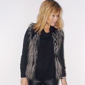 Black & grey fur vest- Size 2