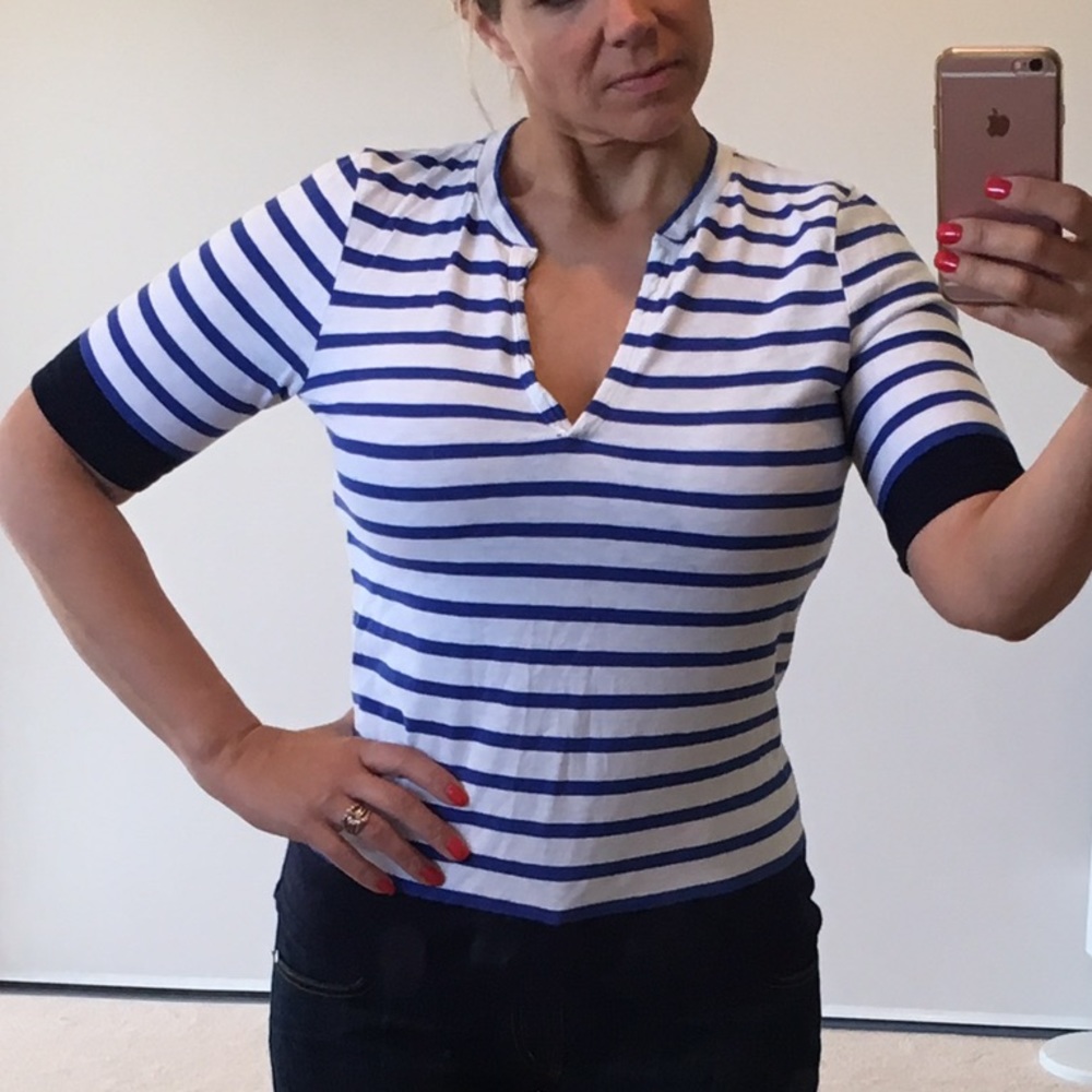J. Crew V-Neck Striped Shirt - sz M