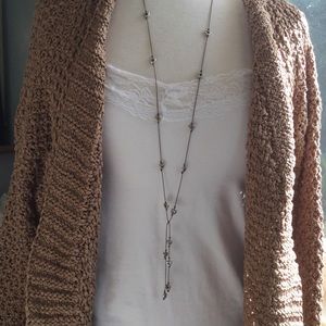 Long heart necklace dainty long necklace