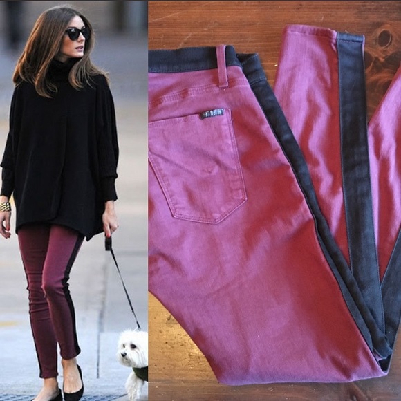 Hudson Jeans Denim - HUDSON maroon tuxedo skinny jeans!