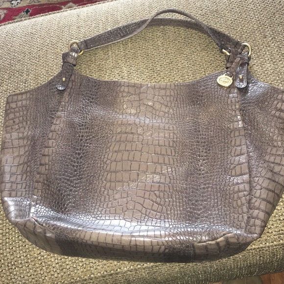 Brahmin hobo crocodile embossed leather hobo bag