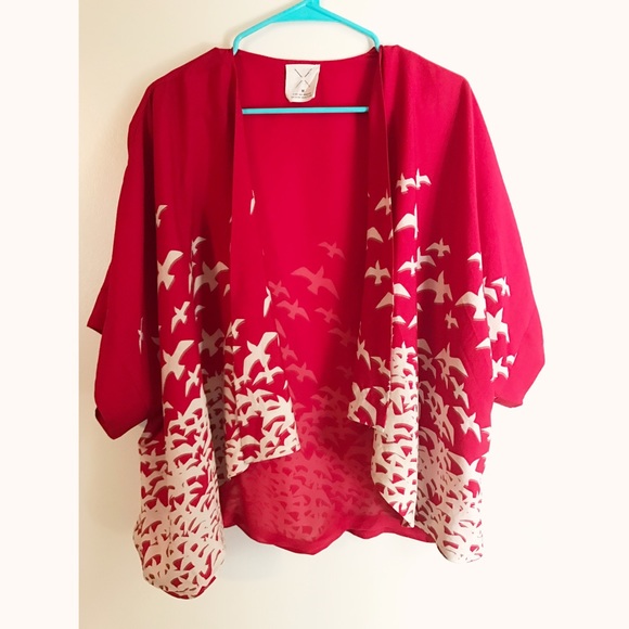 Urban Outfitters Red Crane Kimono