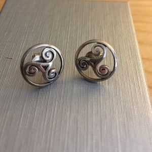 Silver post earrings