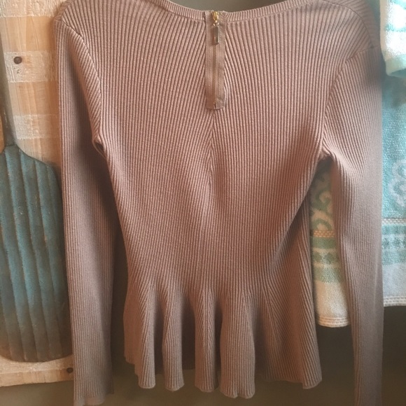 Brand new carmen peplum sweater gold zip