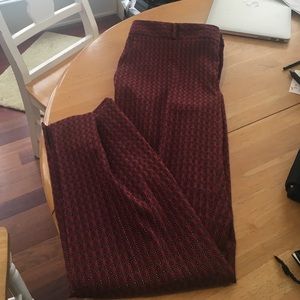 Sz 12 banana republic trousers w/ metallic print
